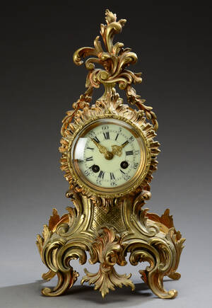 Fransk kaminur af bronze, Ca. 1900