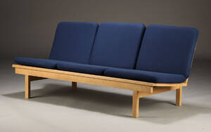 Børge Mogensen. Tre-pers. sofa, egetræ, mod. 2218