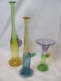 3 GLASVASER, H 41, 34, 20 CM