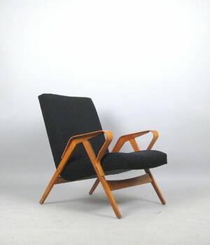 Lounge Sessel der 1950er Jahre mit Armlehnen in Schichtholz Diese Ware steht erneut zur Auktion unter der Warennummer rnrn4051008