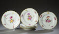 Royal Copenhagen. Fuld Saksisk blomst med takket guldkant. 6 tallerkner 6