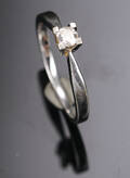 Brillantring af 14 kt hvidguld 0.21 ct