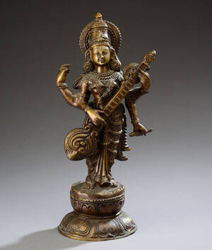 Orientalsk figur af bronze, 19002000-tallet
