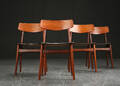Fire spisestole af teak, 1950erne, dansk møbelproducent 4