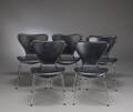 Arne Jacobsen. Fem stole Syveren, model 3107 5  