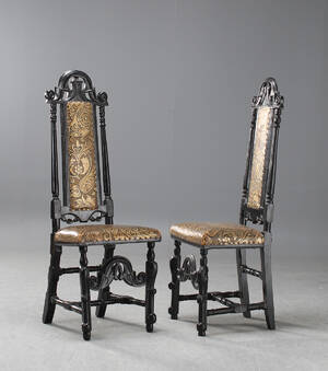 Stolar, barockstil, 1 par