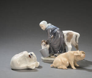 Royal Copenhagen, B  G. Tre porcelænsfigurer 3