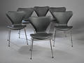 Arne Jacobsen 1902-1971. Seks stole model 3107. 6