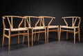 Hans J. Wegner. Sæt på fire Y - stole af egetræ, model CH-24 4