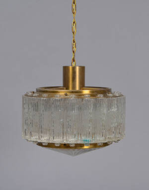 Pendel m glas, messing, 1900-tallets 2. halvdel