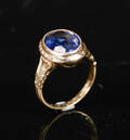 Vintage ring udført i 14 kt guld prydet med 