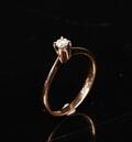 Brillantring, udført i 14 kt guld med brillant, 0.10 ct
