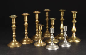 Samling stager, messing og tin 10
