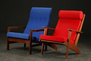 To lænestole, teak, 1950erne 2