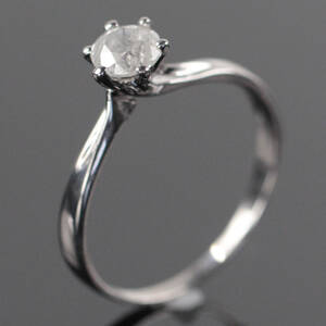 Solitaire ring af 14 kt. rhodineret guld med brillant 0.50 ct. Denne vare er sat til omsalg under nyt varenummer 4079286