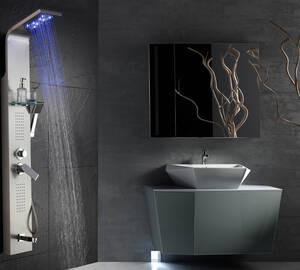 Brusepanel med massage, LED lys