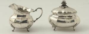 Sockerskål  gräddkanna, Silver