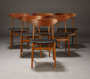 Dansk møbelproducent. Spisestole, teaktræ 6