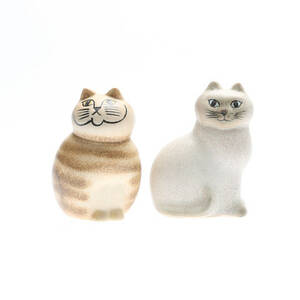 LISA LARSON. KATTER 2 st, keramik, K-studion,  Gustavsberg, 1900-tal.