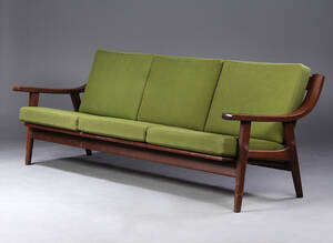 Hans J. Wegner. Tre-pers. sofa af eg. GE-530