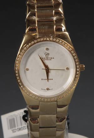 Christina London, damearmbåndsur med brillanter