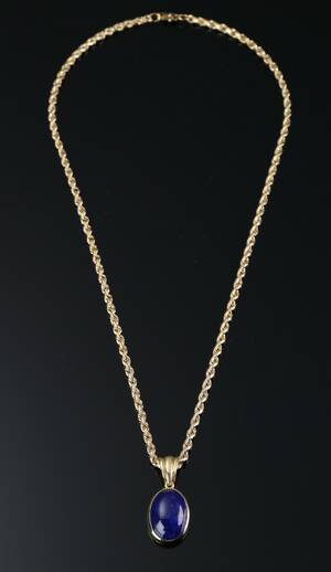 Vedhæng i 14 kt guld med lapis lazuli 2