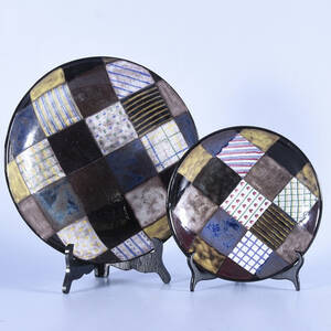 SKÅLFAT,  2 st, keramik, Lapptäcke, Ingrid Atterberg Upsala Ekeby.