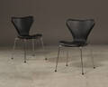 Arne Jacobsen, 7er stole, model 3107, sort læder 2 