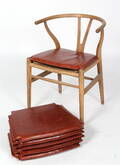 Hyndesæt til Hans J. Wegners Y- stol. Anilin læder. 6