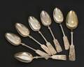 Matskedar 6st samt serveringssked, silver, Finland