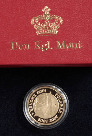 Guld Polarmønt Proof 1.000 kr.  8,65 g .900. nordlys. 3. mønt i polarmøntserien