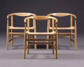 Hans J. Wegner Tre stole, eg og flet model PP-203 3