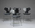 Arne Jacobsen. Sæt på fire Grand Prix stole, model 3130. 4