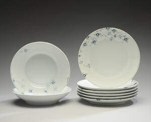 Royal Copenhagen. Elements, seks store middagsttallerkener Ø. 30 cm samt to skåle 8