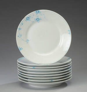 Royal Copenhagen. Elements, ni middagsttallerkener Ø. 26 cm 9