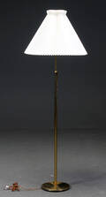 Standerlampe af messing med le klint skærm 