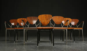 Otte stole, teaktræ, 1950erne. 8