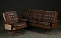 Tre-pers. sofa lænestole, læder og ruskind, 1960erne 2