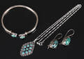 Smykkesæt af sterlingsølv med turkis 5 Denne vare er sat til omsalg under nyt varenummer 4041878