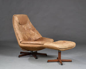 Madsen  Schubell. Lænestol samt skammel, model MS 68 2