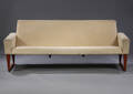 Dansk møbelproducent, sofa med lyst uld, i Kai Kristiansens stil, 1960erne