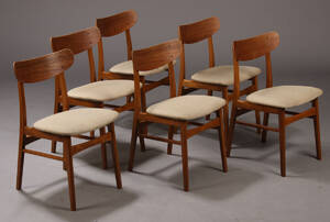 Dansk møbelproducent, spisestole, teak og egetræ 6