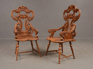 Paret karmstolar, barockstil, 1900-tal 2  Denna vara har satts till omförsäljning under nytt varunummer4245732