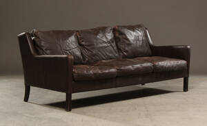 Thams,3-pers. sofa m. brunt læder