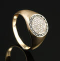 Herrering af 14 kt med brillanter.