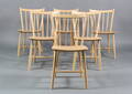 Børge Mogensen. Seks stole, model J49. Fredericia Furniture 6 