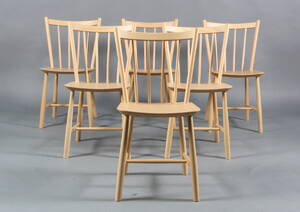 Børge Mogensen. Seks stole, model J49. Fredericia Furniture 6 