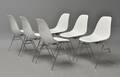 Charles Eames. Sæt på seks skalstole, model DSS 6 