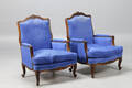 Fåtöljer, Rokokostil, blå klädsel 2