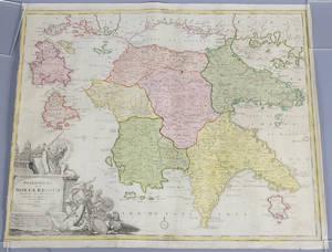 Kartor, 3 st, bl a JB Homann, 1700-tal